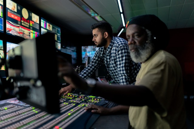 Television studio with broadcast equipment